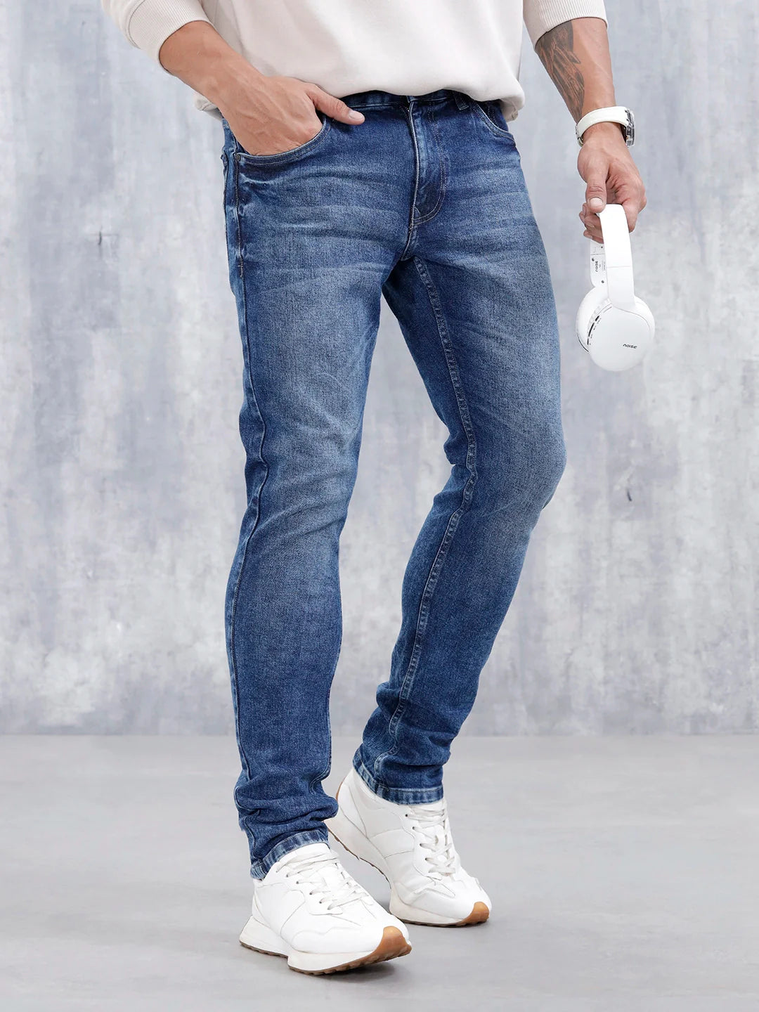 Men's Casual Slim Fit Jeans  | Dark Blue