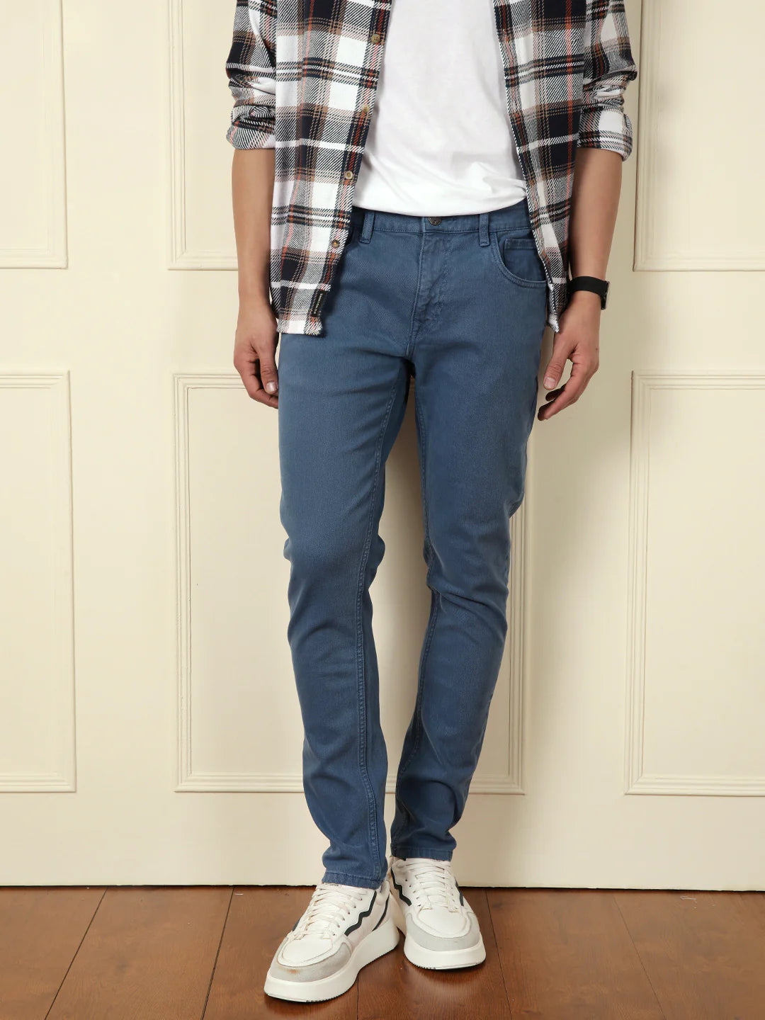 Slim Tapered Coloured Denim Jeans | Blue