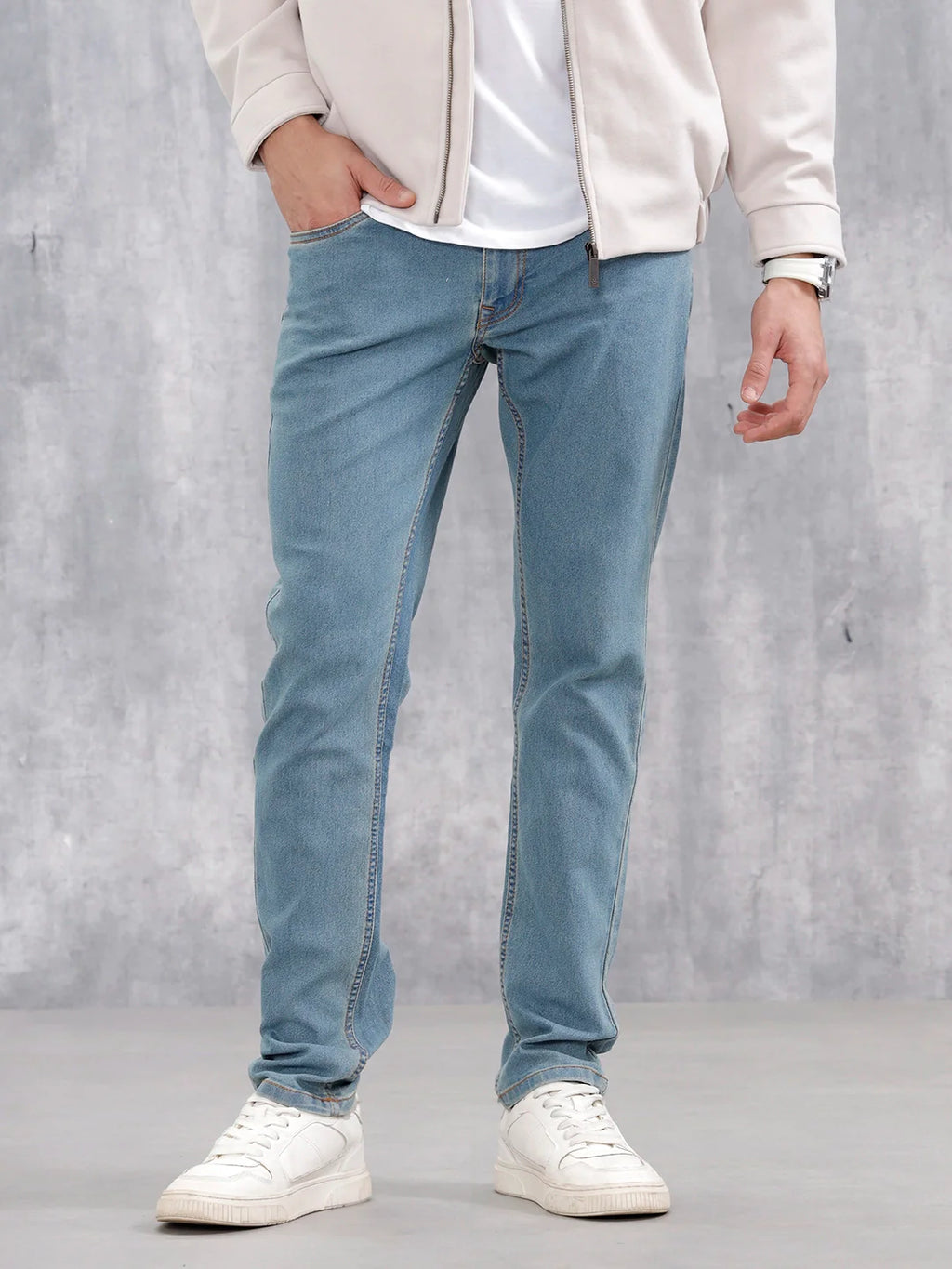 Men's Casual Slim Fit Jeans | Med Stone