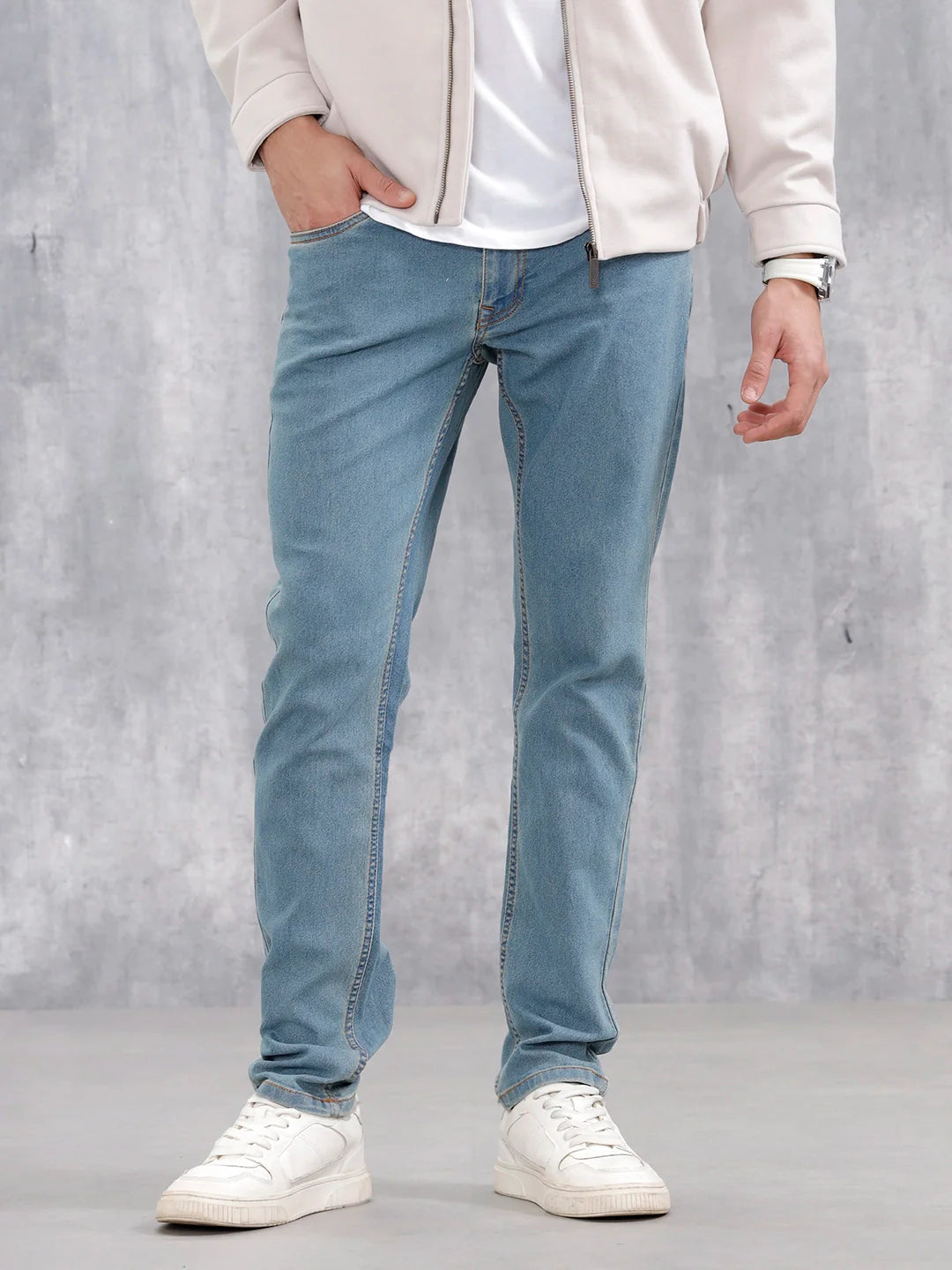 Men's Casual Slim Fit Jeans | Med Stone