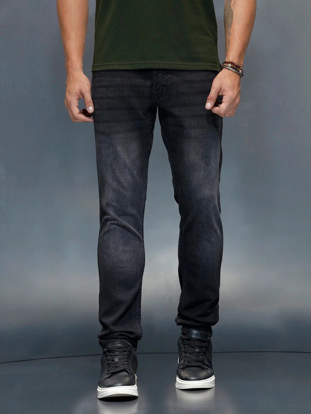 Men's Casual Slim Fit Jeans | Dark Grey