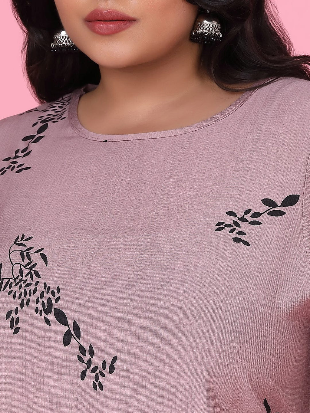 Women's Floral Straight Lavender Kurta