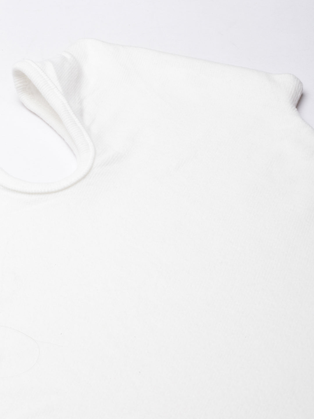 Women's Off White High Neck Long Sleeves Top