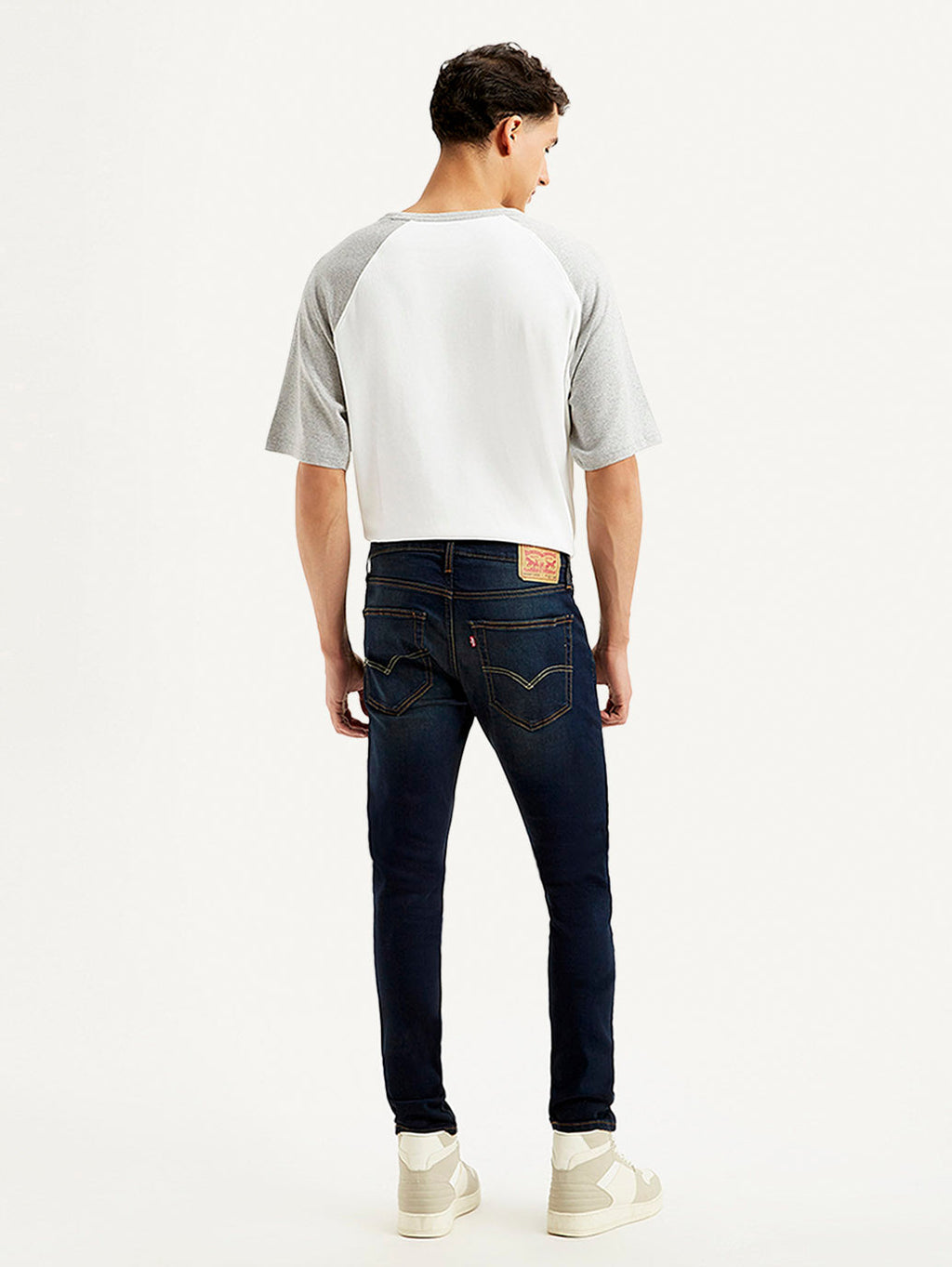Men's Navy Blue Skinny Tapered Fit Mid Rise Jeans
