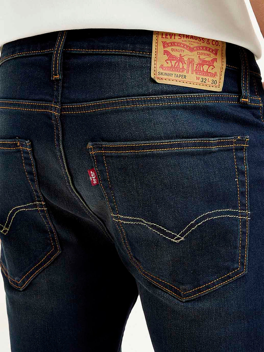 Men's Navy Blue Skinny Tapered Fit Mid Rise Jeans