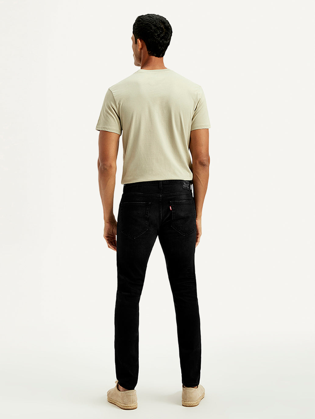 Men's Black Skinny Tapered Fit Mid Rise Jeans