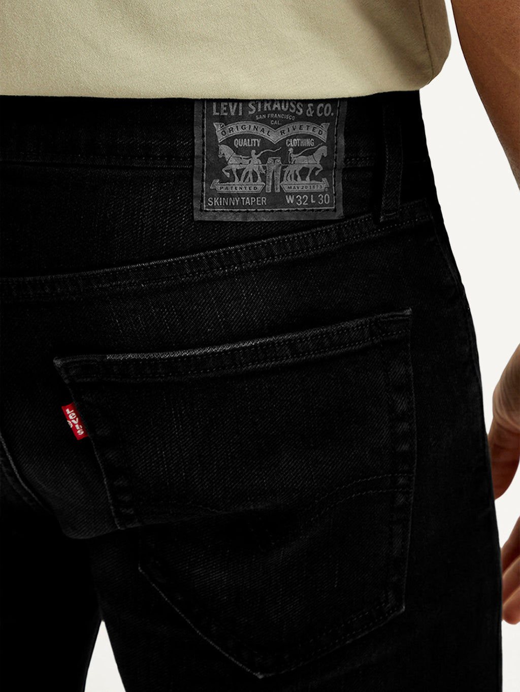 Men's Black Skinny Tapered Fit Mid Rise Jeans