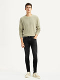 Men's Black Skinny Tapered Fit Mid Rise Jeans