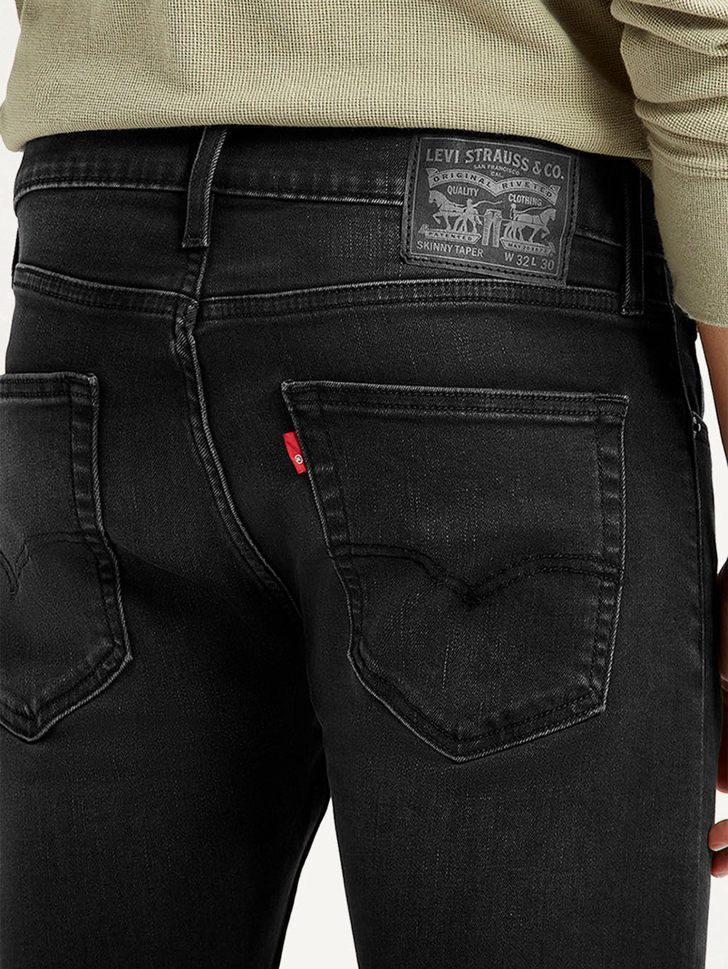 Men's Black Skinny Tapered Fit Mid Rise Jeans