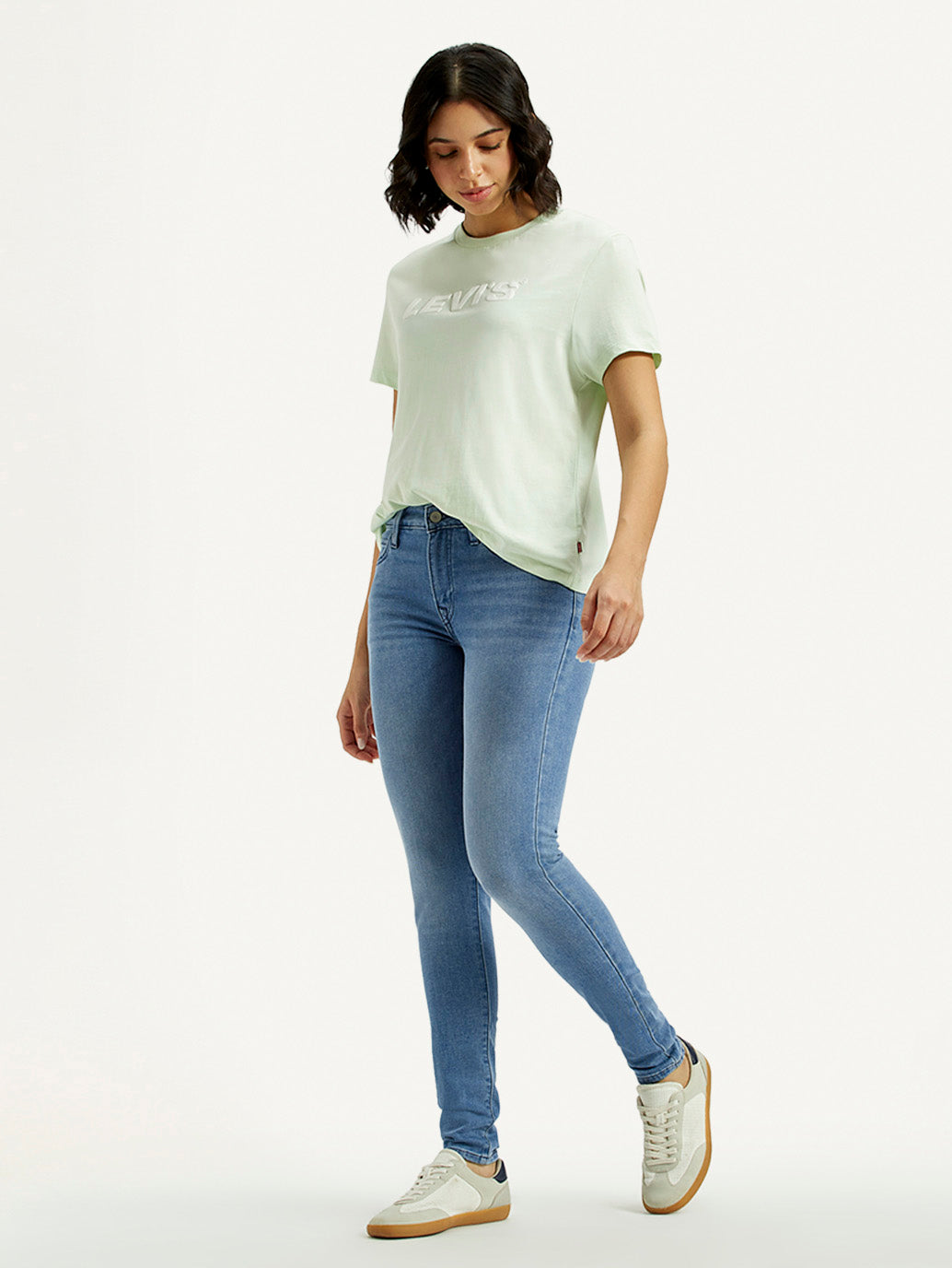 Women's 711 Med Indigo Skinny Fit Mid Rise Jeans
