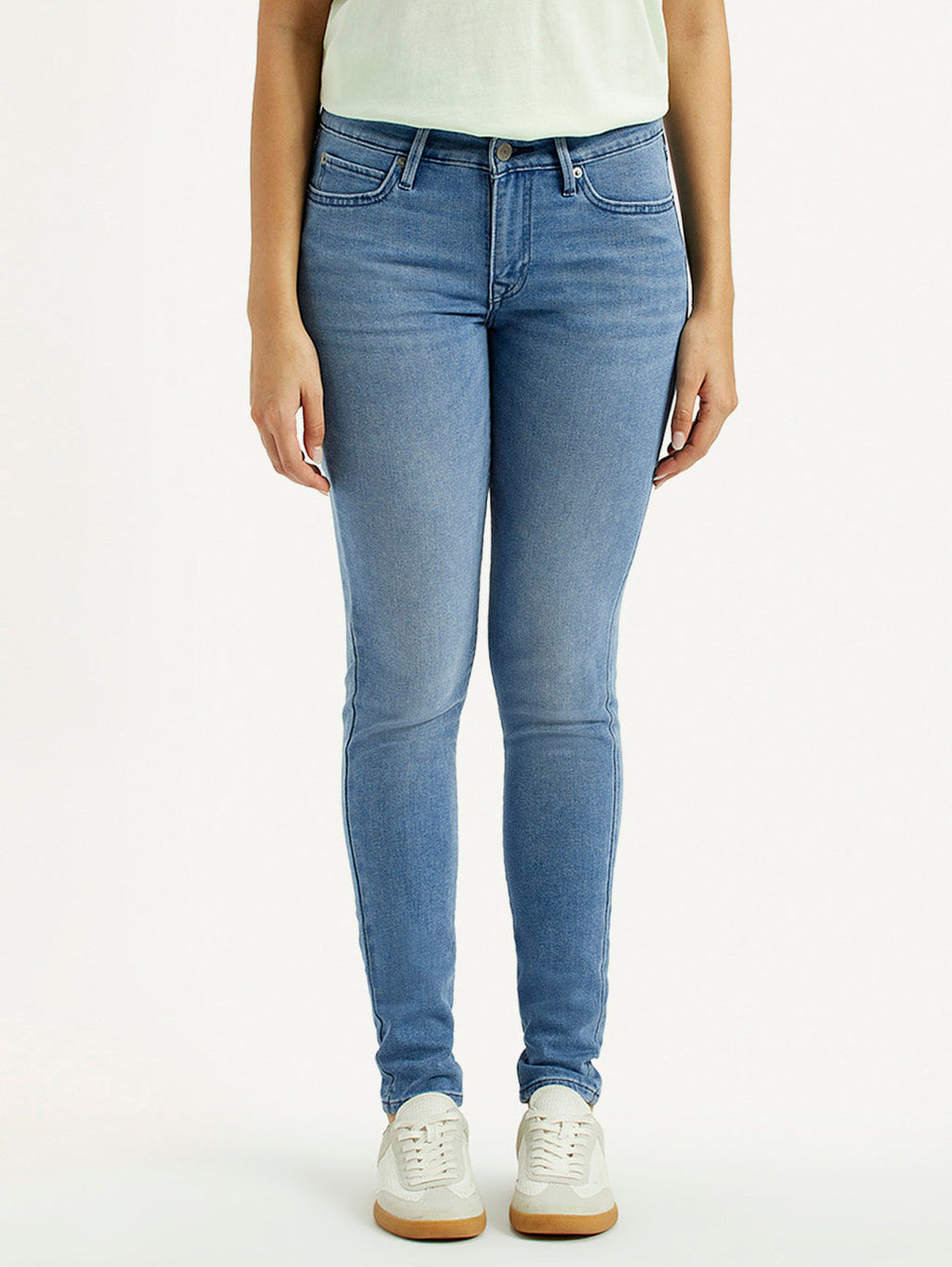 Women's 711 Med Indigo Skinny Fit Mid Rise Jeans