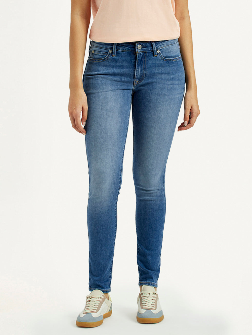 Women's 711 Med Indigo Skinny Fit Mid Rise Jeans