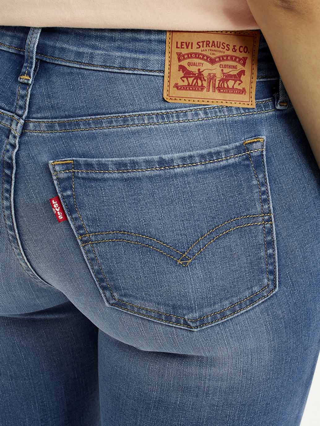 Women's 711 Med Indigo Skinny Fit Mid Rise Jeans
