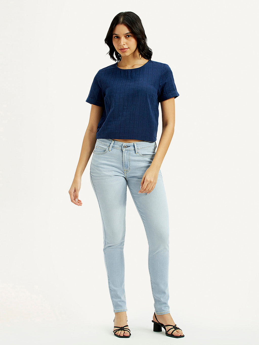 Women's 711 Light Indigo Skinny Fit Mid Rise Jeans