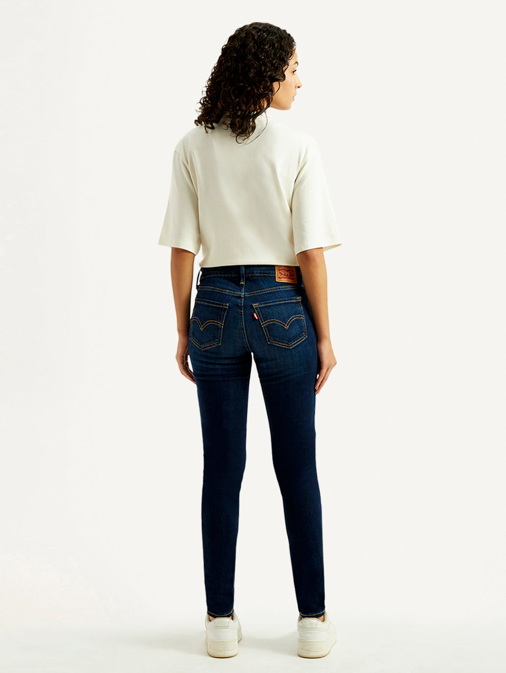 Women's 711 Dark Blue Skinny Fit Mid Rise Jeans