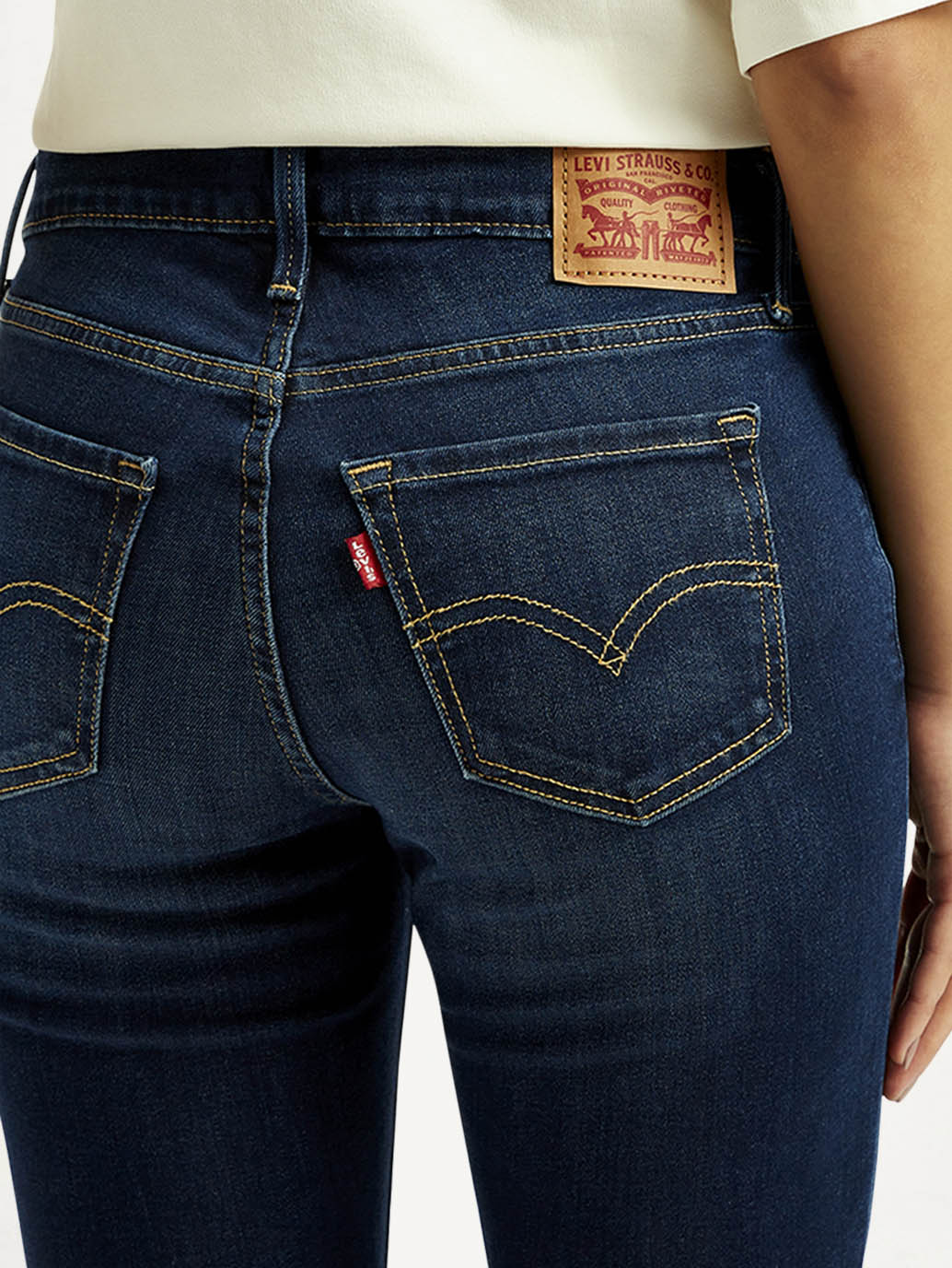 Women's 711 Dark Blue Skinny Fit Mid Rise Jeans
