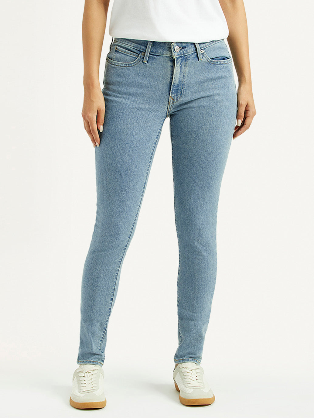 Women's 711 Light Blue Skinny Fit Mid Rise Jeans