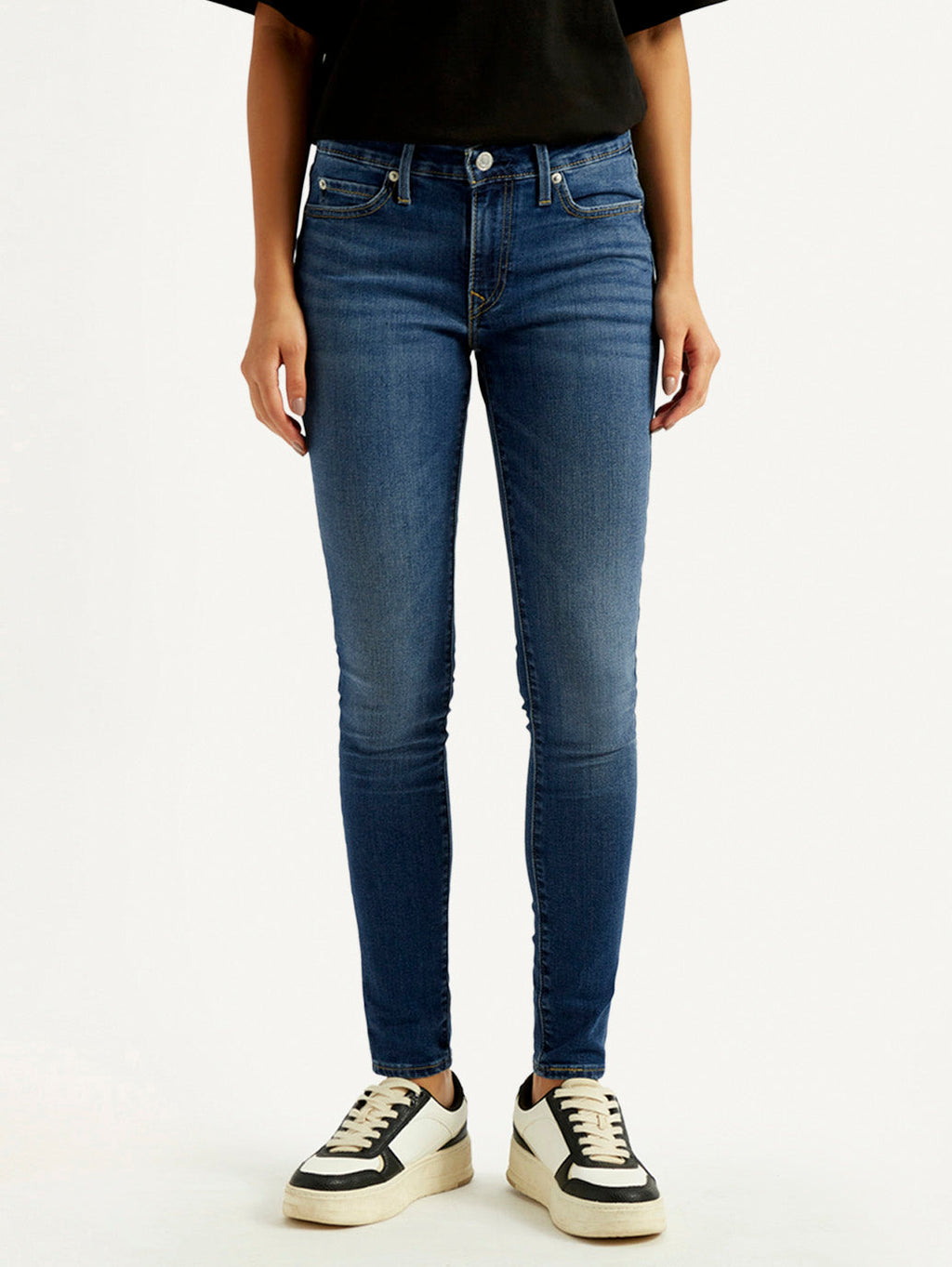 Women's 711 Blue Skinny Fit Mid Rise Jeans