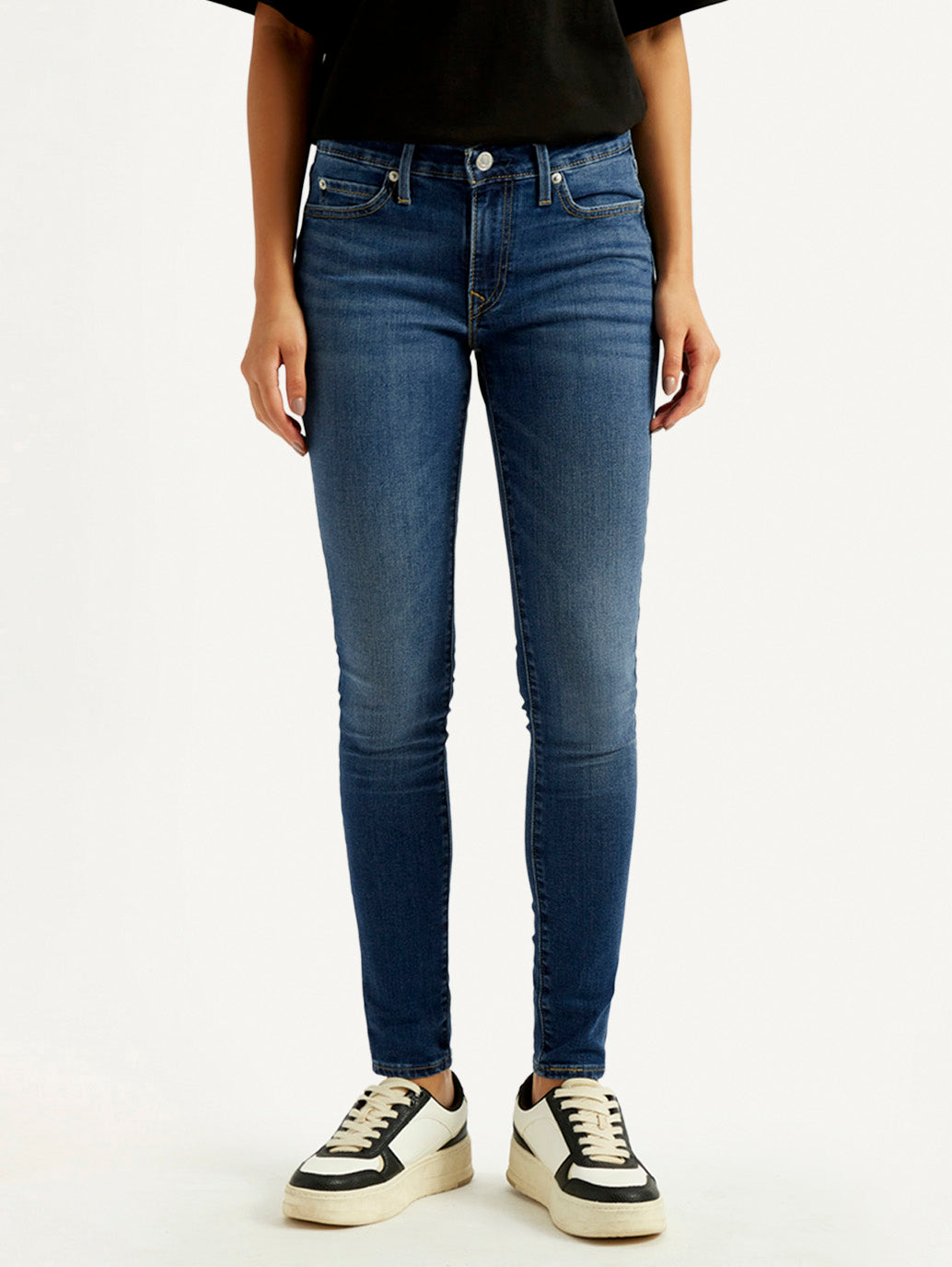 Women's 711 Blue Skinny Fit Mid Rise Jeans
