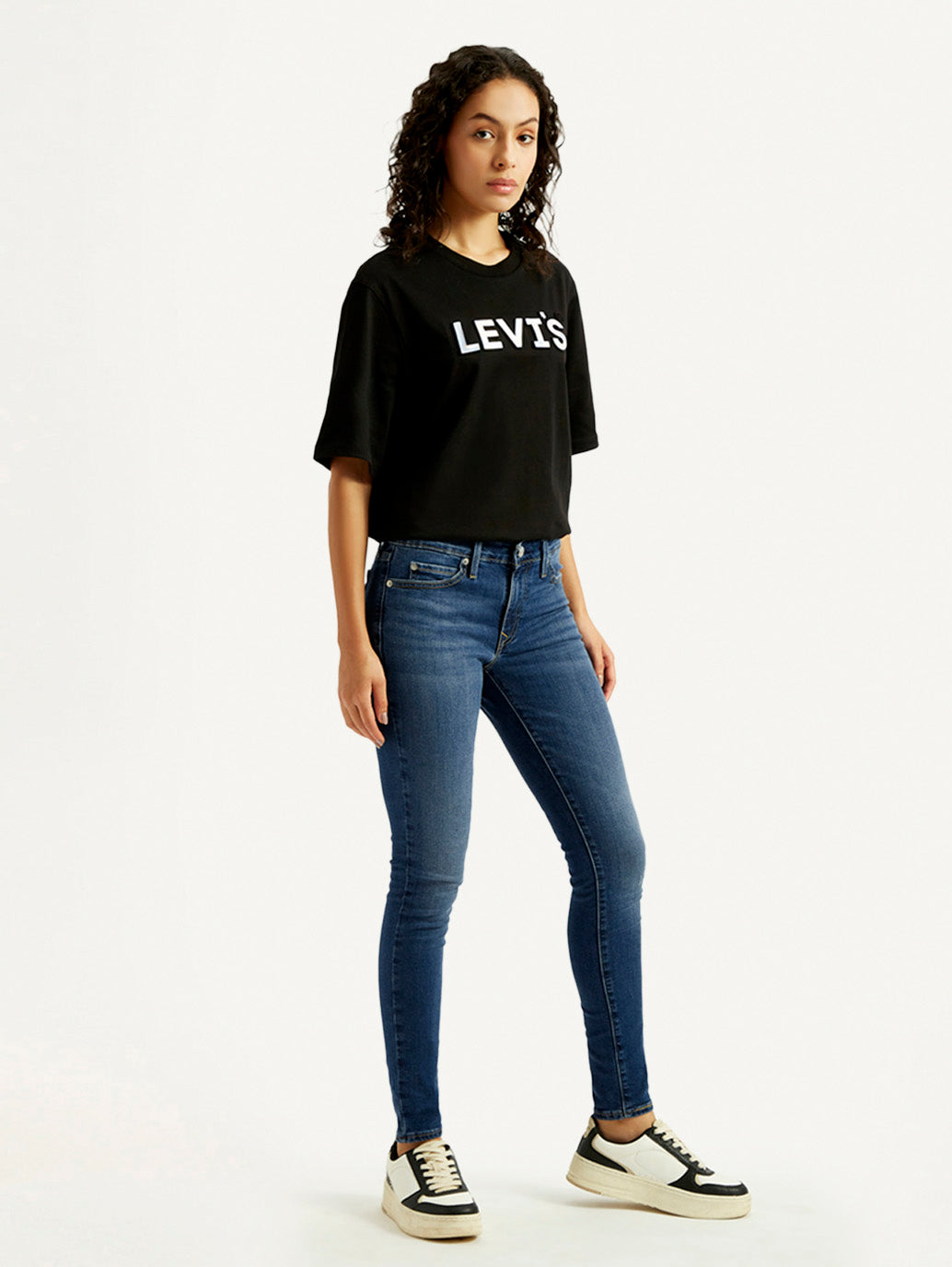 Women's 711 Blue Skinny Fit Mid Rise Jeans