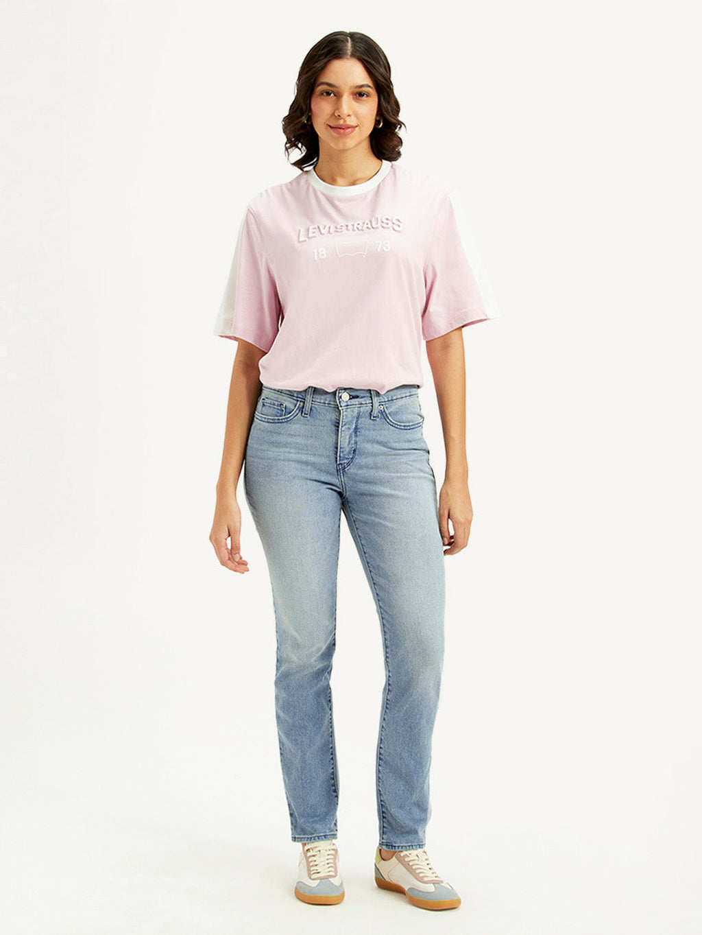 Women's 312 Light Blue Straight Fit Mid Rise Jeans