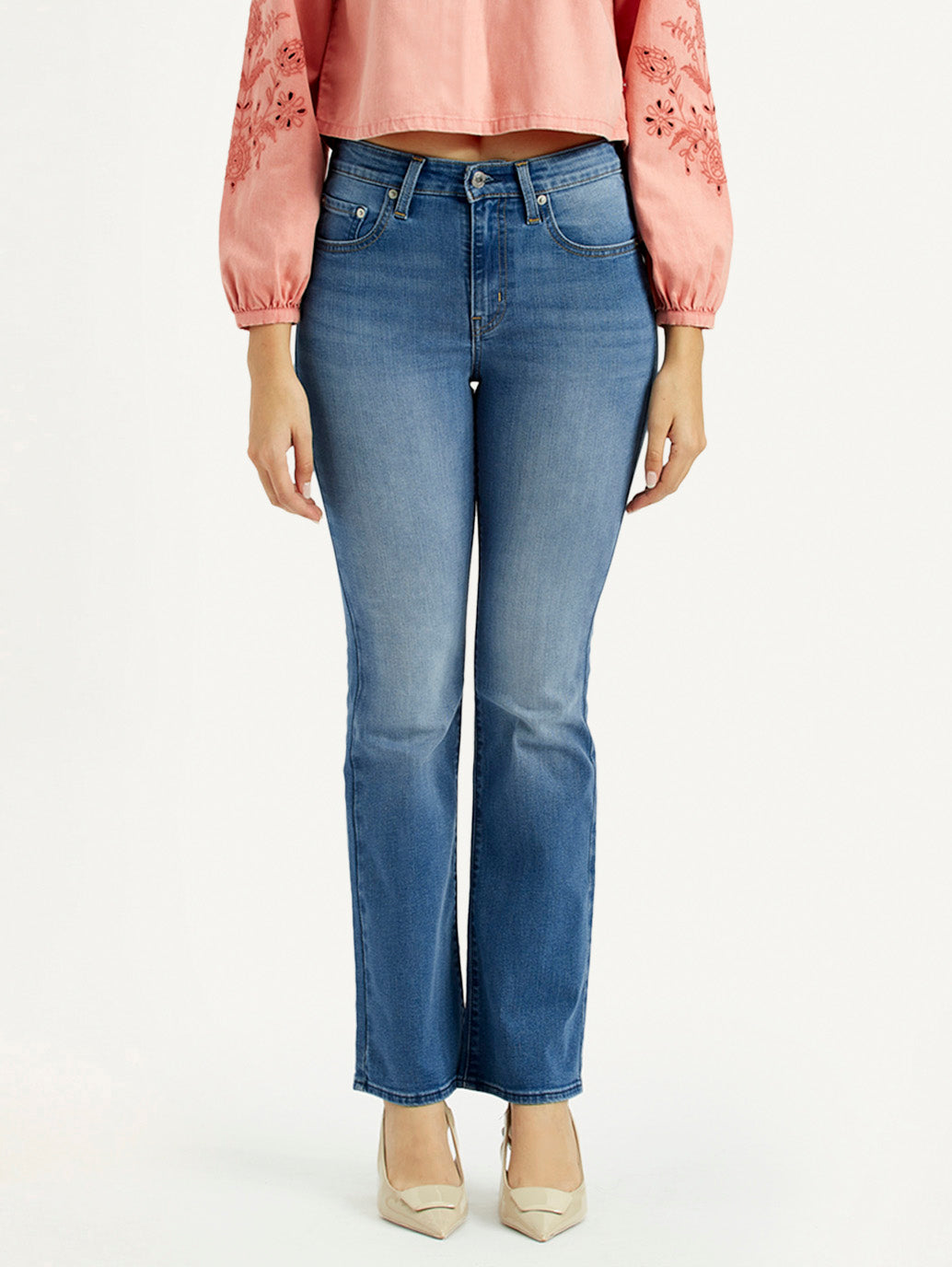 Women's 725 Med Indigo Flared Fit High Rise Jeans