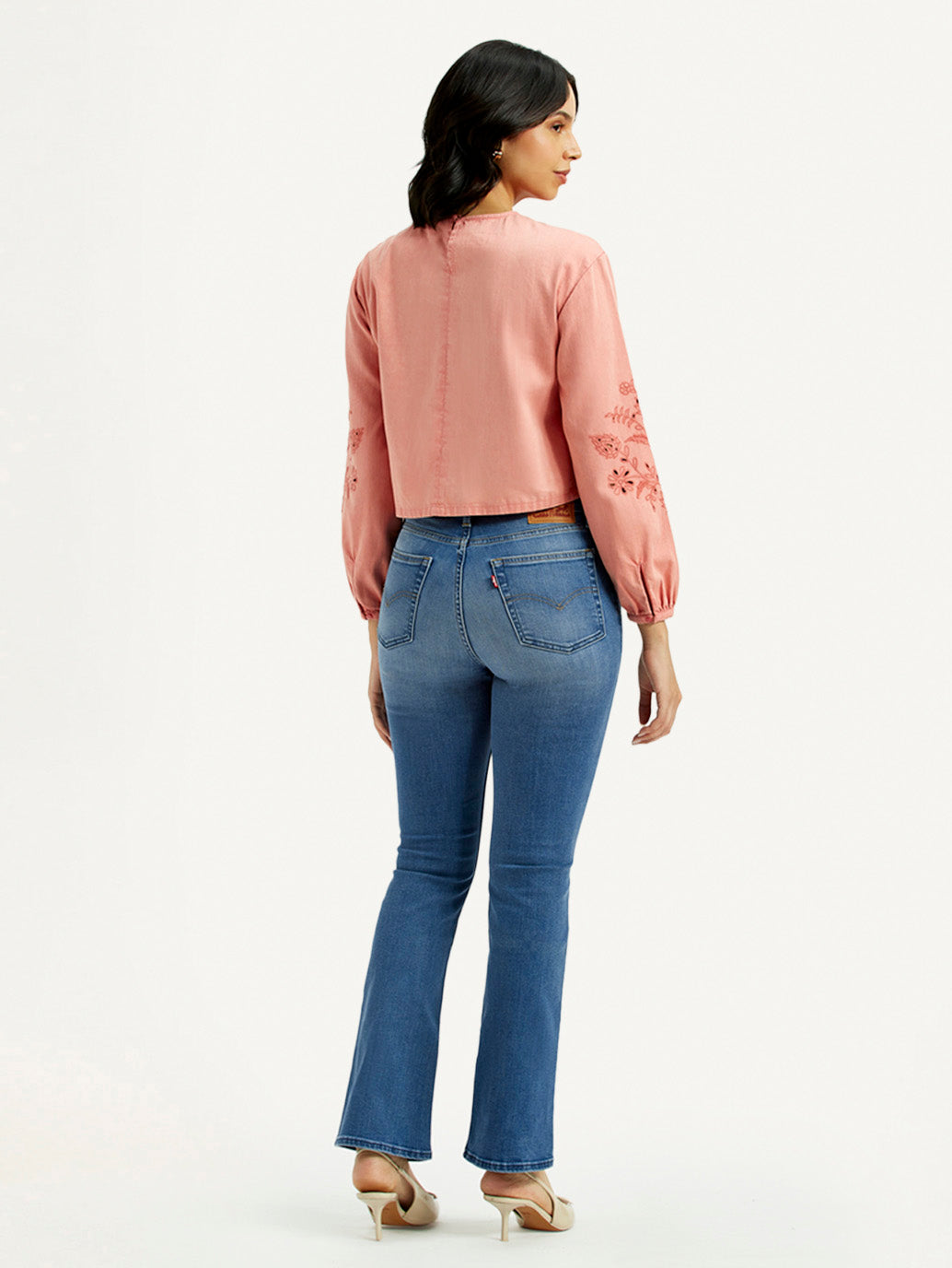 Women's 725 Med Indigo Flared Fit High Rise Jeans