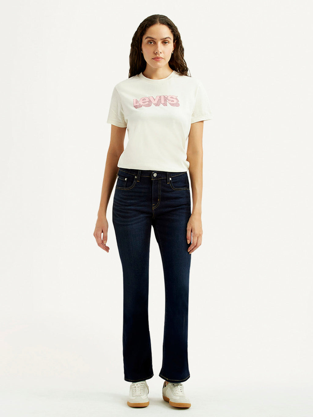Women's 725 Navy Flared Fit High Rise Jeans