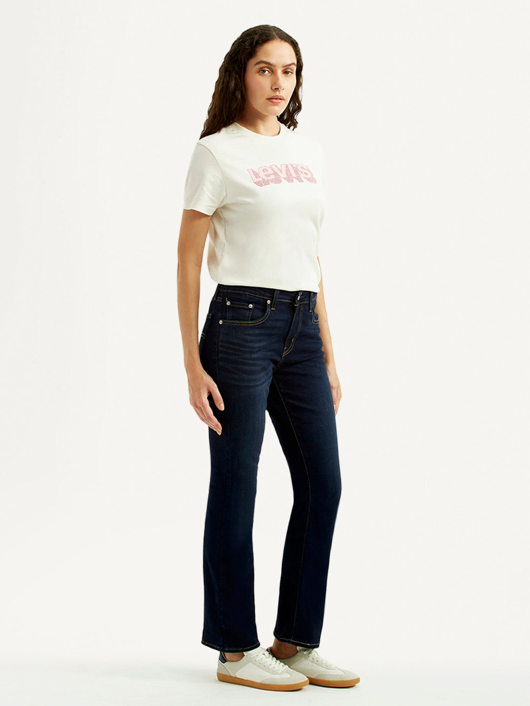 Women's 725 Navy Flared Fit High Rise Jeans