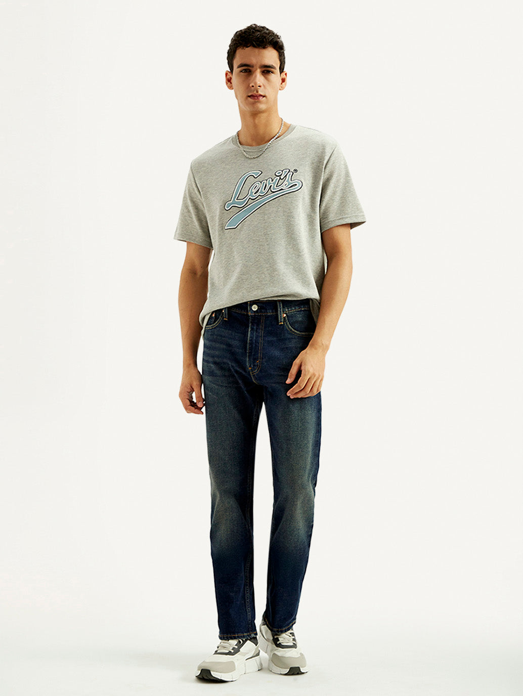 Men's 513 Dark Blue Slim Straight Fit Mid Rise Jeans
