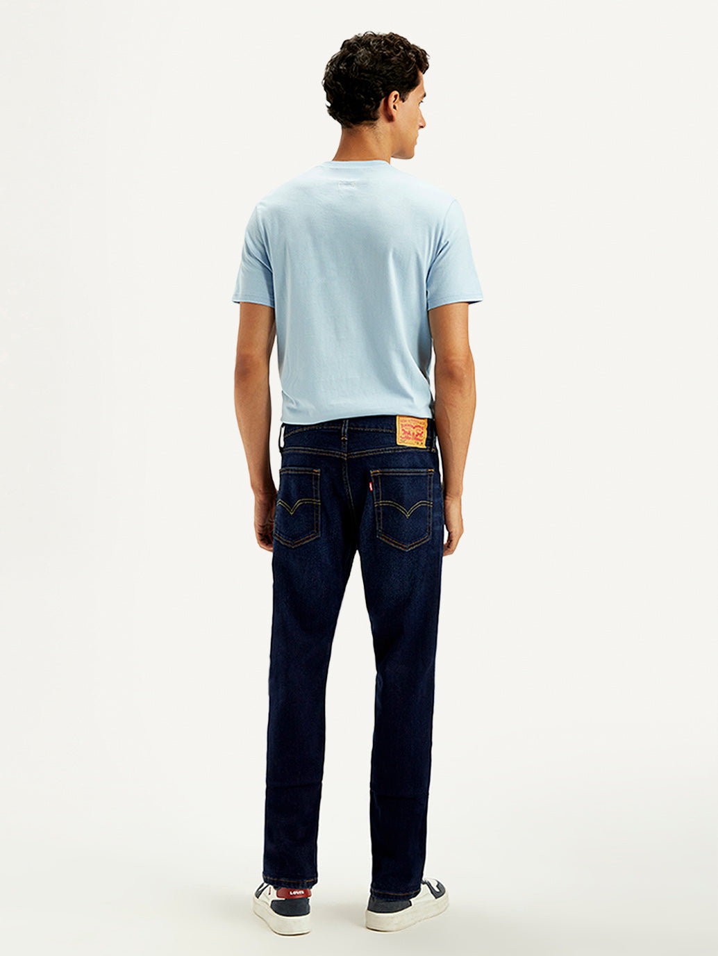 Men's 513 Dark Blue Slim Straight Fit Mid Rise Jeans