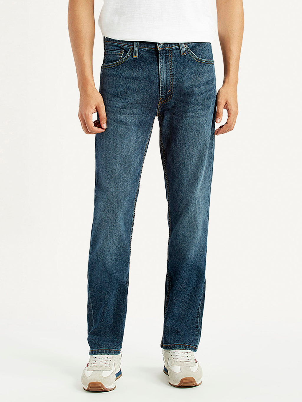 Men's 513 Dark Blue Slim Straight Fit Mid Rise Jeans