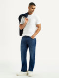 Men's 513 Blue Slim Straight Fit Mid Rise Jeans