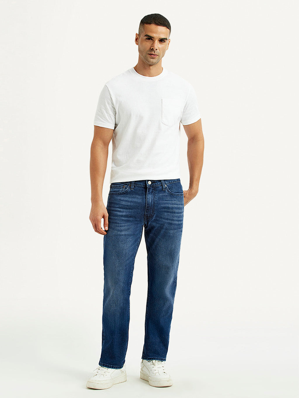 Men's 513 Blue Slim Straight Fit Mid Rise Jeans
