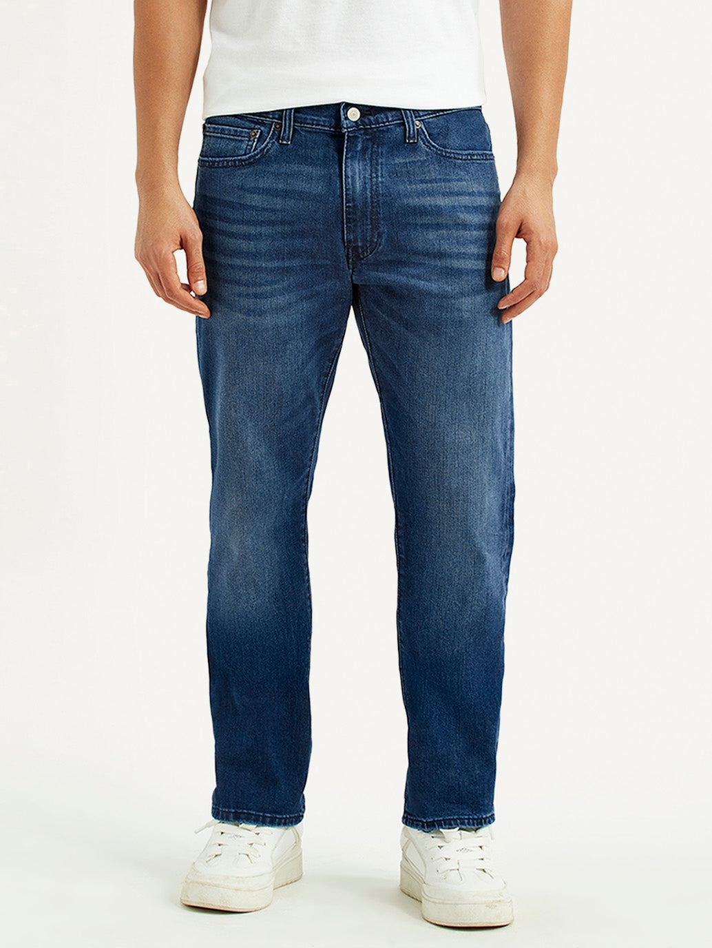 Men's 513 Blue Slim Straight Fit Mid Rise Jeans