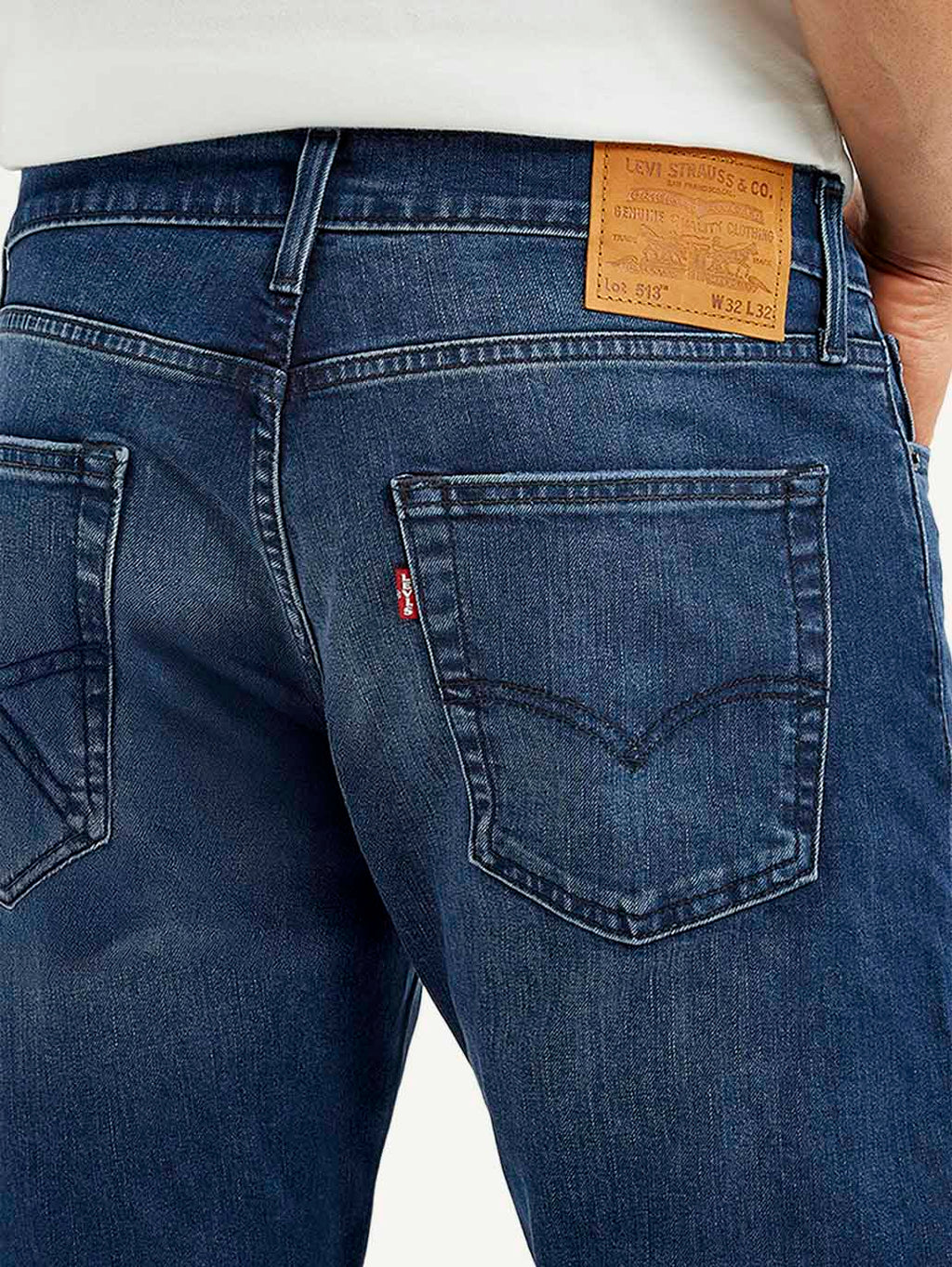 Men's 513 Blue Slim Straight Fit Mid Rise Jeans