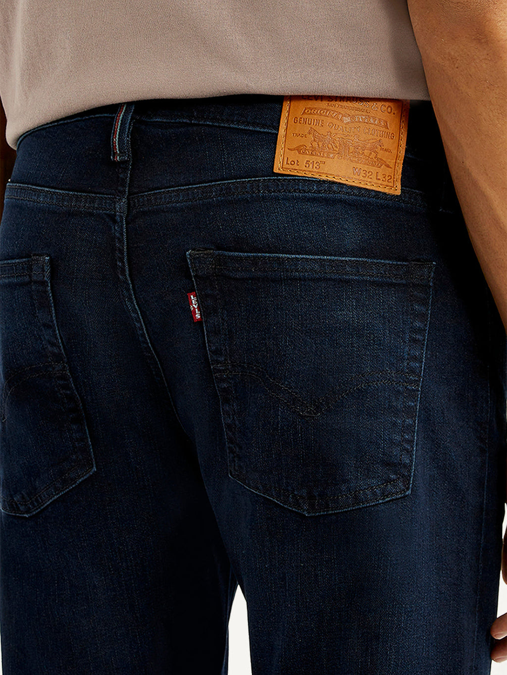 Men's 513 Dark Blue Slim Straight Fit Mid Rise Selvedge Jeans