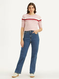 Women's Blue Ribcage Straight Fit High Rise Jeans