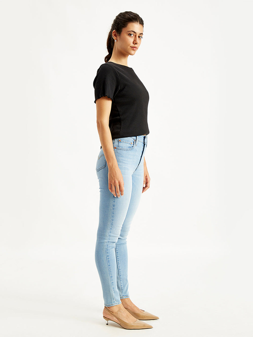 Women's 721 Light Blue Skinny Fit High Rise Jeans