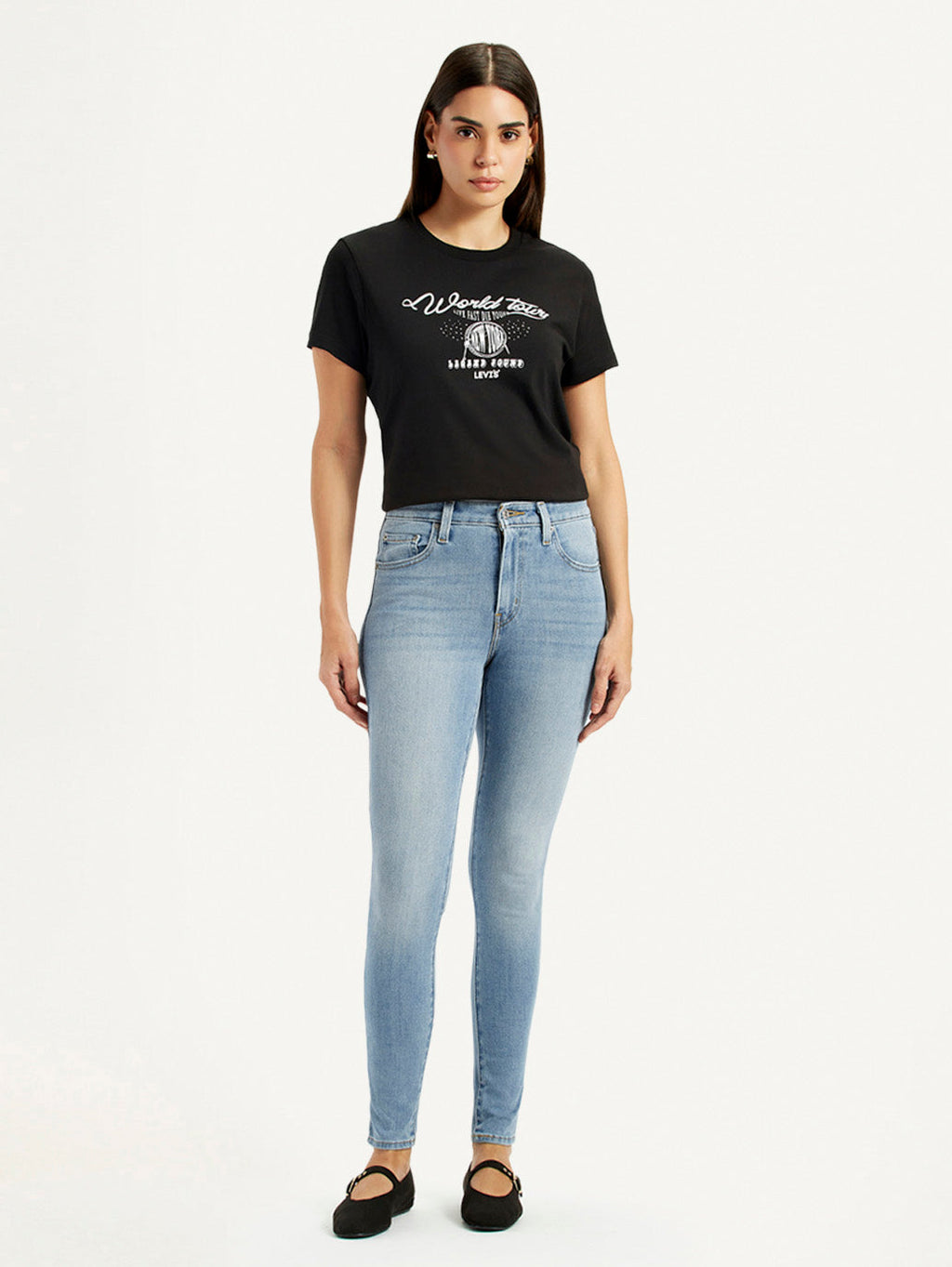 Women's High Rise Skinny Light Blue Jeans