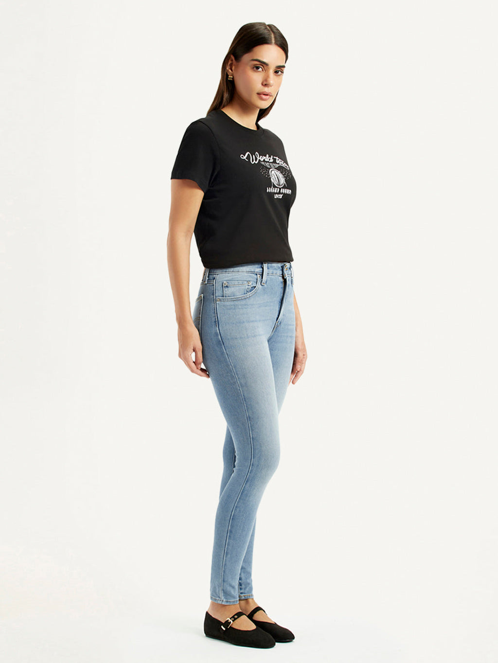 Women's High Rise Skinny Light Blue Jeans