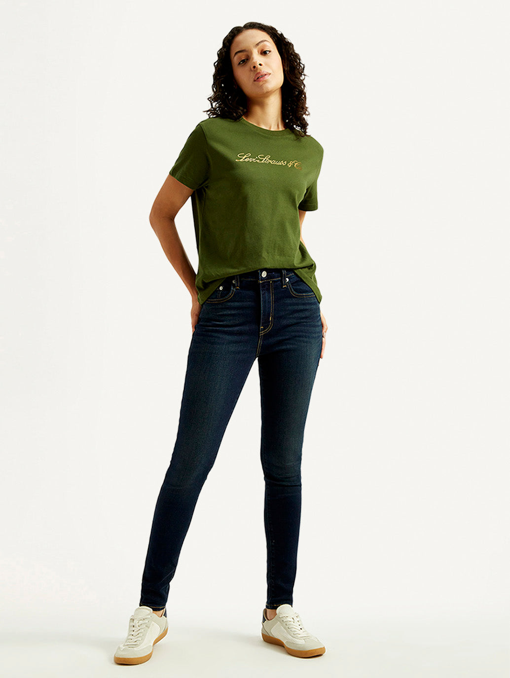 Women's 721 Dark Blue Skinny Fit High Rise Jeans
