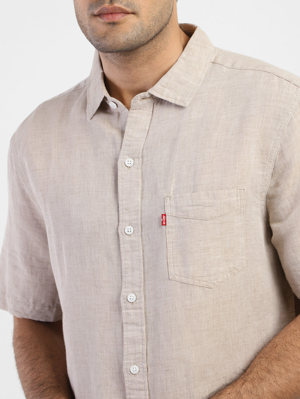 Men's Solid Regular Fit Linen Shirt