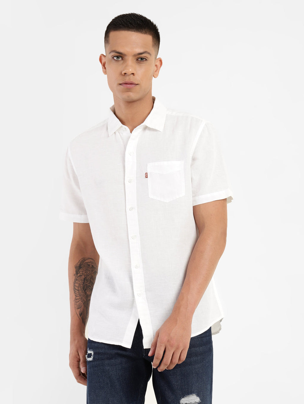 Men's Solid Slim Fit Linen Shirt
