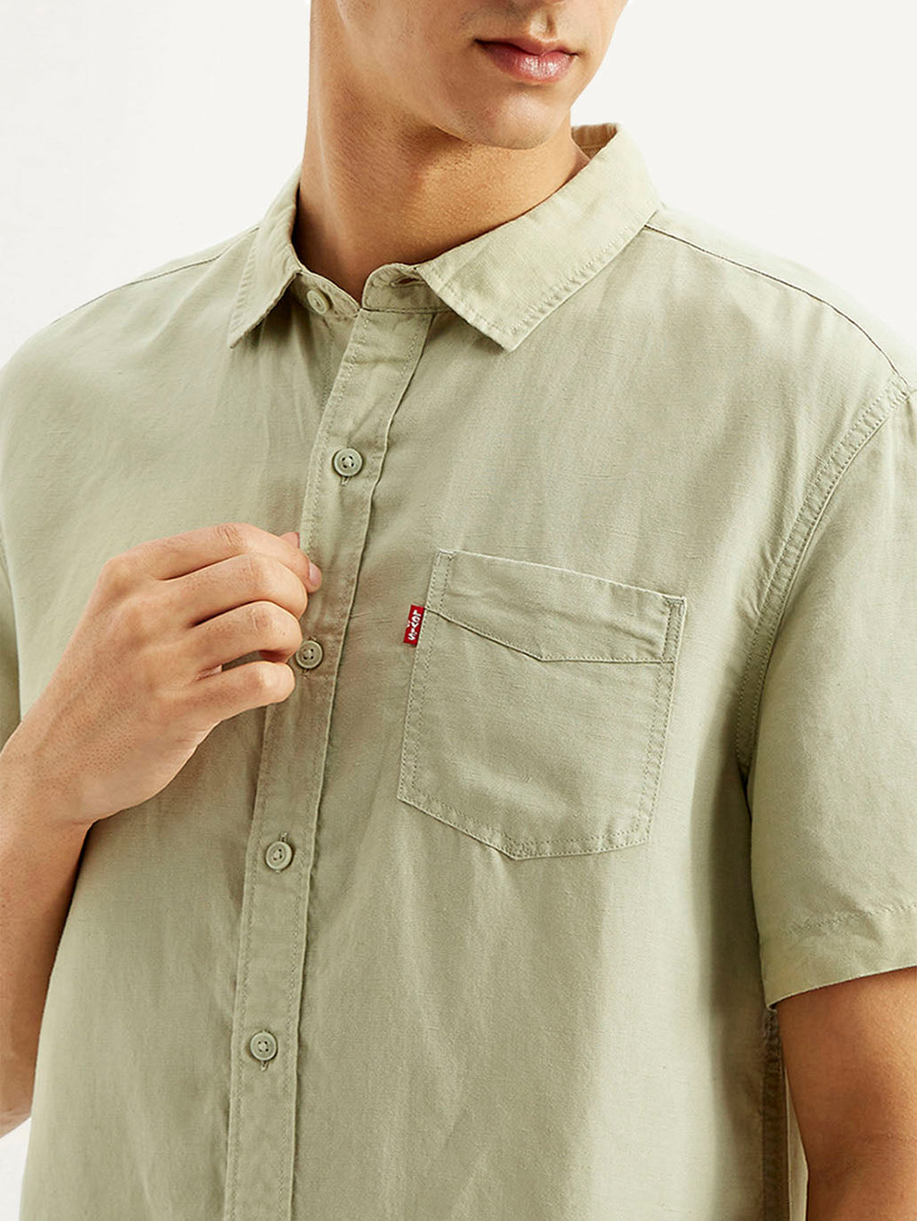 Men's Solid Slim Fit Linen Shirt
