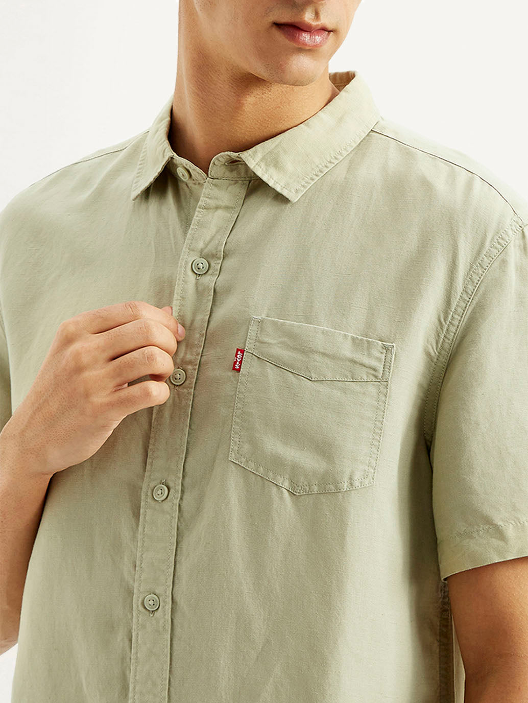 Men's Solid Slim Fit Linen Shirt