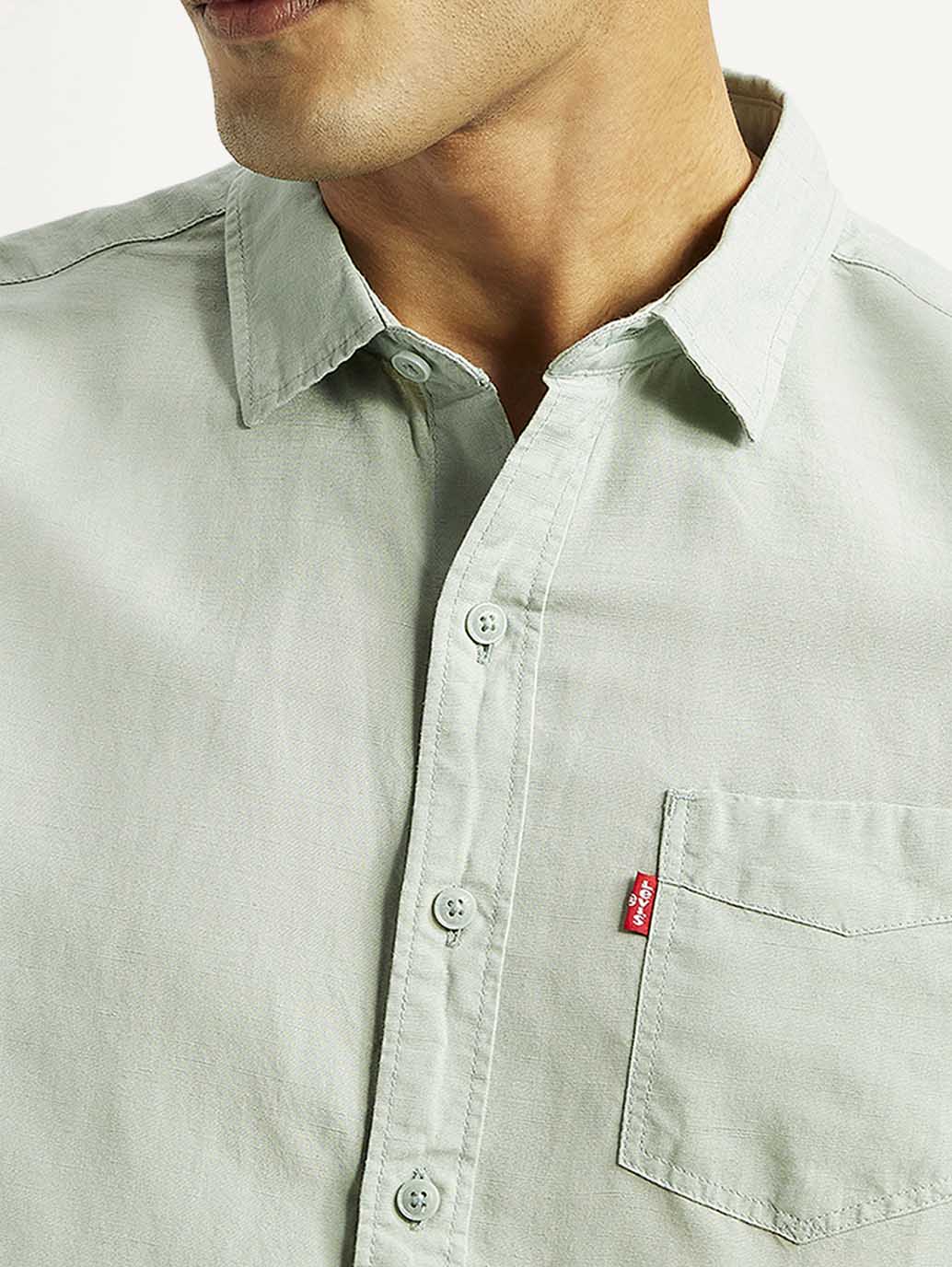 Men's Solid Slim Fit Linen Shirt