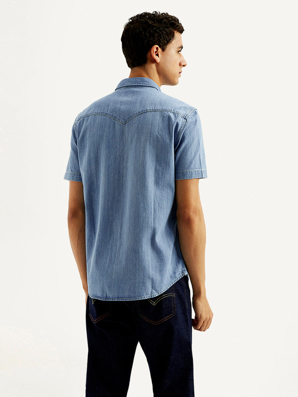 Men's Solid Slim Fit Denim Shirt