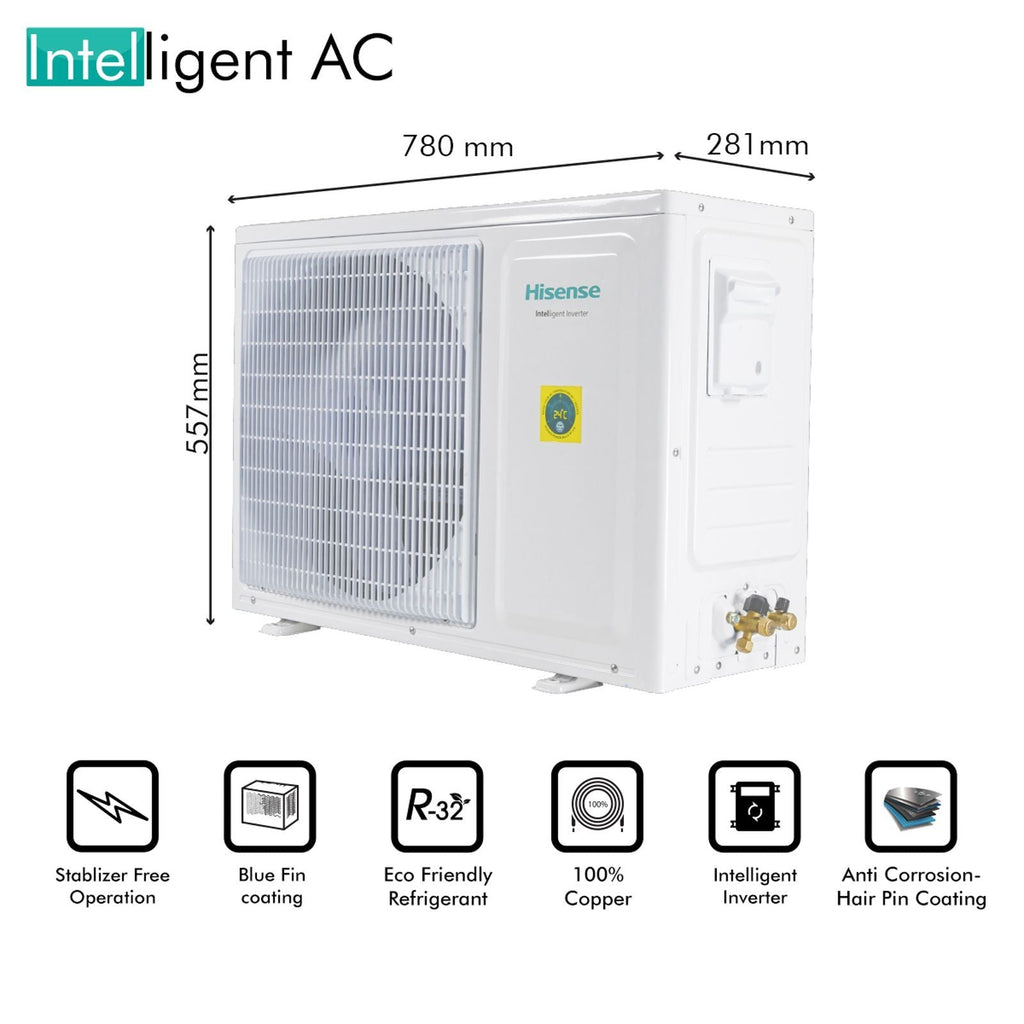 Hisense 4 in 1 Convertible 1.5 Ton 5 Star Inverter Split AC with PM 2.5 Filter (Copper Condenser, AS-18TC5RAM0)