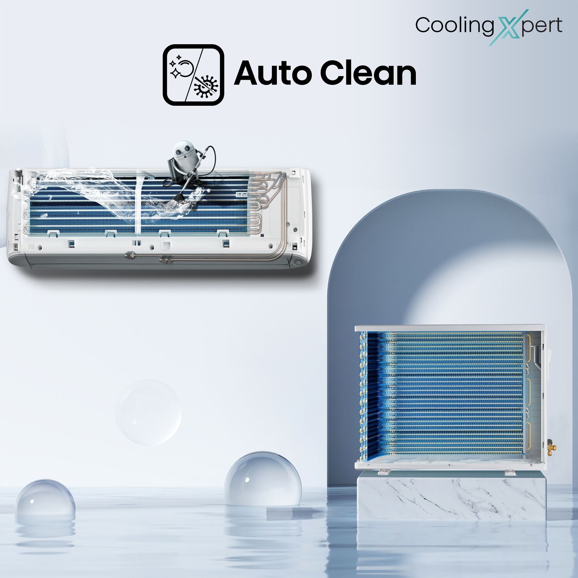 Hisense Cooling Expert 5 in 1 Convertible 1 Ton 3 Star Inverter Split AC with Auto Cleanser (Copper Condenser, ATC353HIB)